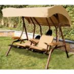 Dual-Reclining Covered Lounge Swing