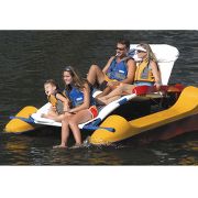 The Motorized Four-Person Lounger Boat. at Hammacher Schlemmer from hammacher.com