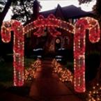 Illuminated 3-D Candy Cane Archway