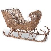 Natural Grapevine Lighted Sleigh