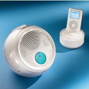 Wireless iPod Speaker at Hammacher Schlemmer : integrated hammacher three-speaker charging base hammacher schlemmer