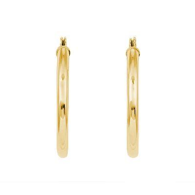 Gold Hoop Earrings, 17mm