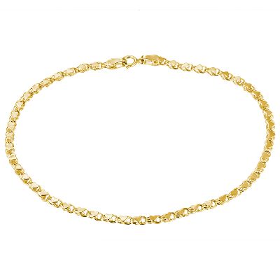Mirror Heart Gold Anklet