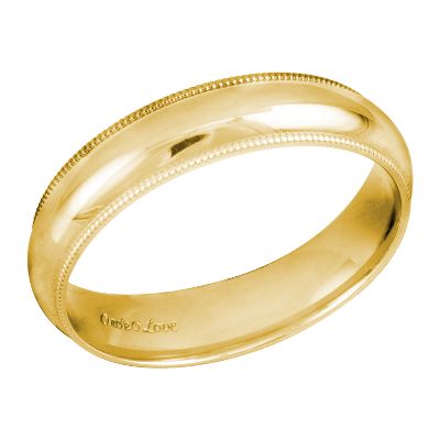 Comfort Fit Milgrain Wedding Ring, 5mm, Size 9