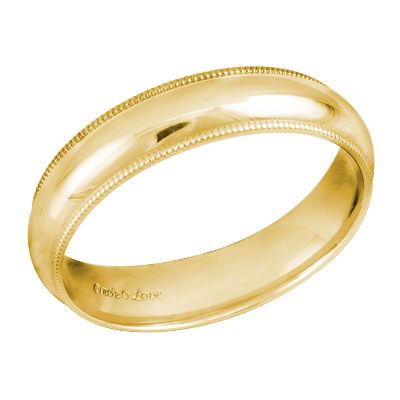Comfort Fit Milgrain Wedding Ring, 5mm, Size 11