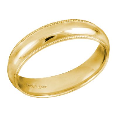 Comfort Fit Milgrain Wedding Ring, 5mm, Size 8