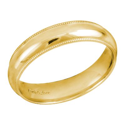 Comfort Fit Milgrain Wedding Ring, 5mm, Size 10
