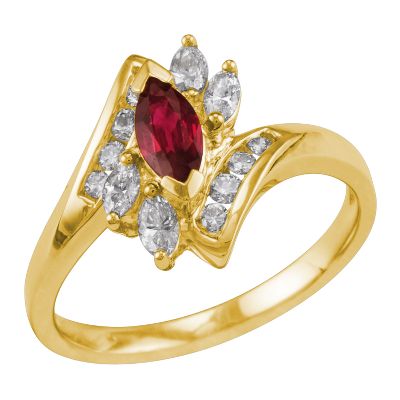 Marquise Ruby Bypass Ring