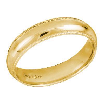 Comfort Fit Milgrain Wedding Ring, 5mm, Size 12
