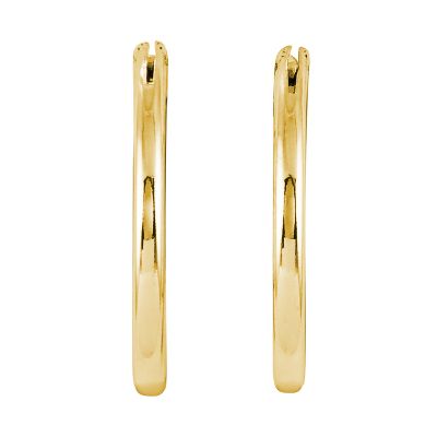 Gold Tube Hoop Earrings, 1/2
