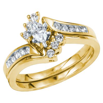 1/2ct TW Diamond Engagement Ring Set
