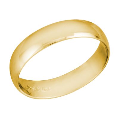 Yellow Gold Wedding Ring, 4mm, Size 7