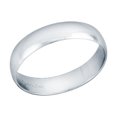 White Gold Wedding Ring, 4mm, Size 7