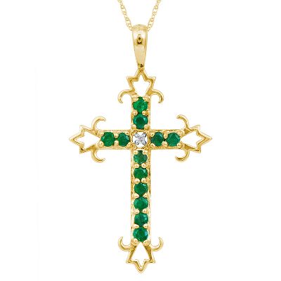 Emerald Cross Pendant