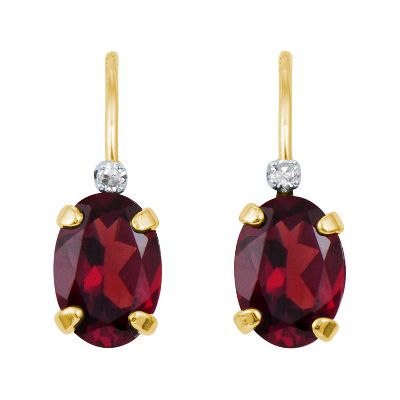 Oval Garnet Earrings
