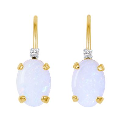 Oval Opal Earrings