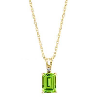 Emerald Cut Peridot Pendant