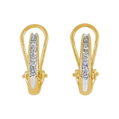 1/4ct TW J-Hoop Diamond Earrings