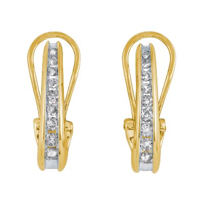 1/2ct TW J-Hoop Diamond Earrings
