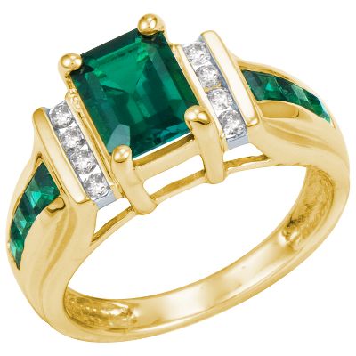 Emerald Cut Lab-Created Emerald Ring