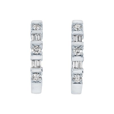 1/2ct TW Hoop Diamond Earrings