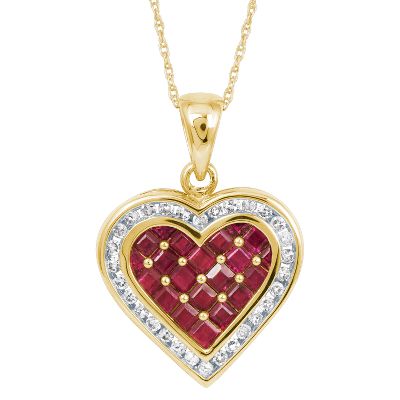 Ruby Heart-Shaped Pendant