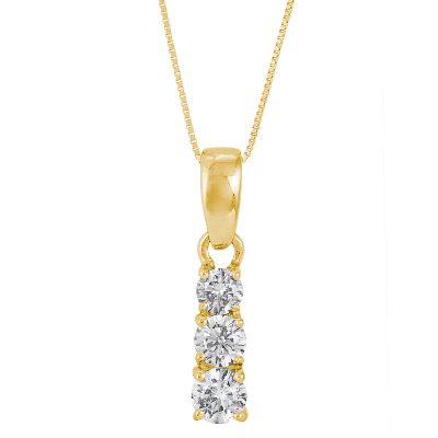 3/4ct TW Three-Diamond Pendant