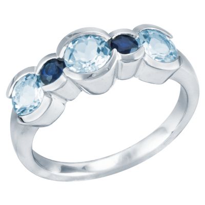 Round Aquamarine Ring