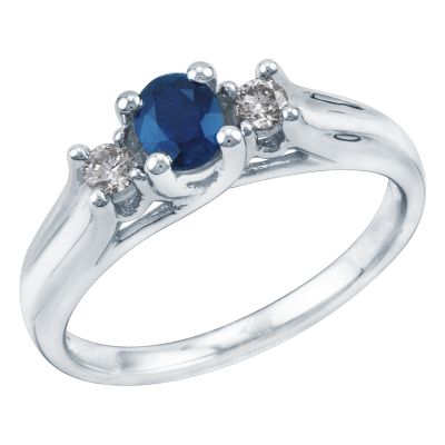 Oval Three-Stone Sapphire Ring