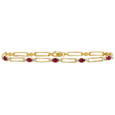 Oval Ruby Bracelet