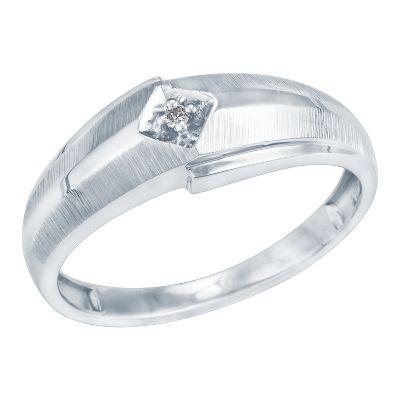 .02ct TW Men's Diamond Satin Ring