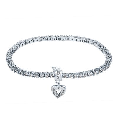 2ct TW Diamond Bracelet with Heart Charm
