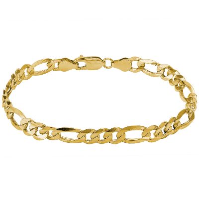 Solid Figaro Link Men's Bracelet