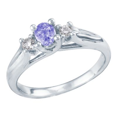 Oval Tanzanite Three-Stone Ring