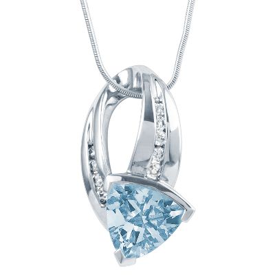 Trillion Cut Aquamarine Pendant