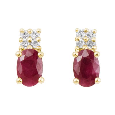 Oval Ruby Earrings