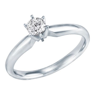 1/3ct Round Diamond Engagement Ring, GIA® Graded