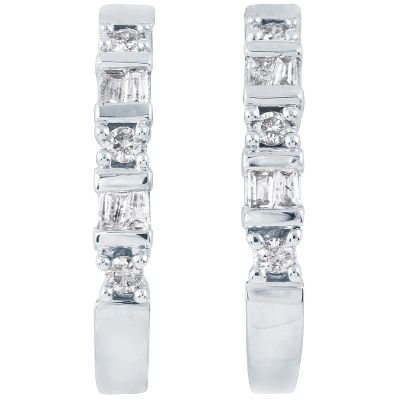 1/4ct TW Diamond Hoop Earrings