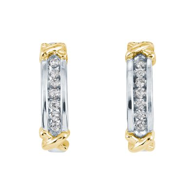1/4ct TW J-Hoop Diamond Earrings