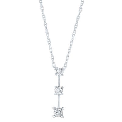 1/7ct TW Three-Diamond Stick Pendant