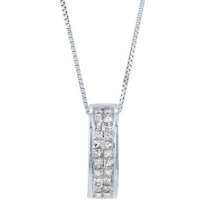 1/2ct TW Princess Cut Diamond Pendant