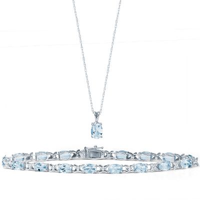 Oval Aquamarine Boxed Set
