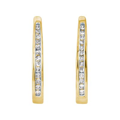 1/4ct TW Hoop Diamond Earrings