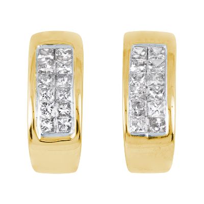 1/2ct TW J-Hoop Diamond Earrings