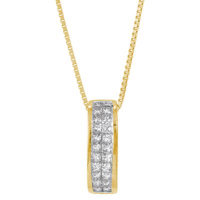 1/2ct TW Princess Cut Diamond Pendant