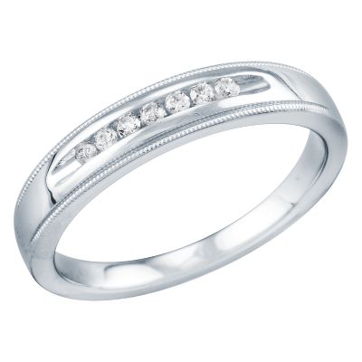 1/8ct TW Men's Milgrain Diamond Ring
