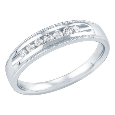 1/4ct TW Men's Milgrain Diamond Ring