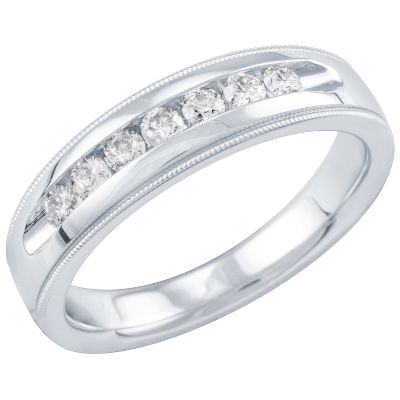 1/2ct TW Men's Milgrain Diamond Ring