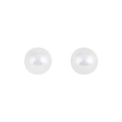 Cultured Pearl Baby Earrings, 4mm