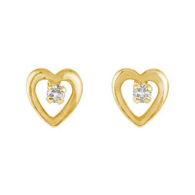 .04ct TW Heart Baby Earrings